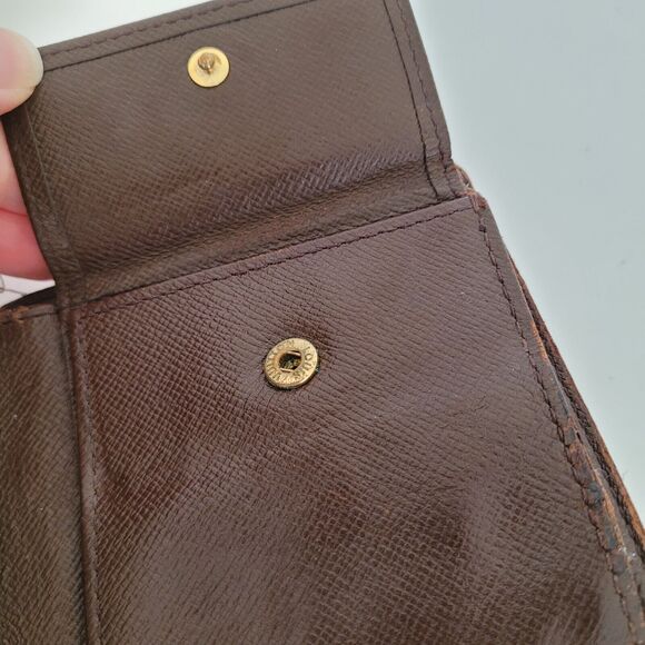 Vintage Louis Vuitton Men's LV Brown Bi-Fold Damier Leather Wallet Damaged Fair - Picture 8 of 14